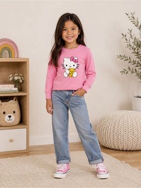 Hello Kitty Pink Graphic Sweatshirt for Kids - approx size 6